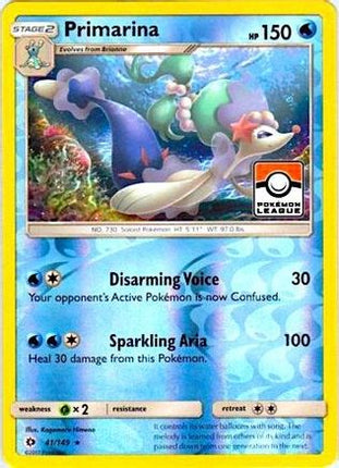 Primarina - 41/149 (Pokemon League) [League & Championship Cards] Reverse Holofoil