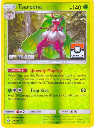 Tsareena - 20/149 (League Challenge) [2nd Place] [League & Championship Cards] Reverse Holofoil
