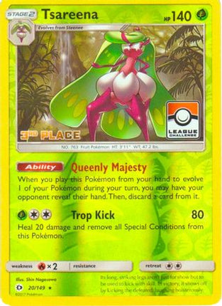 Tsareena - 20/149 (League Challenge) [3rd Place] [League & Championship Cards] Reverse Holofoil
