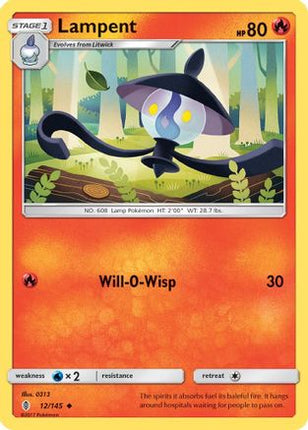 Lampent - 12/145 [SM - Guardians Rising] Reverse Holofoil