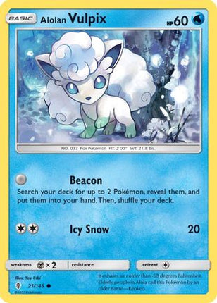 Alolan Vulpix - 21/145 [SM - Guardians Rising] Reverse Holofoil