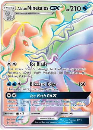 Alolan Ninetales GX (Secret) - 150/145 [SM - Guardians Rising] Holofoil