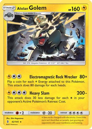 Alolan Golem - 42/145 [SM - Guardians Rising] Holofoil