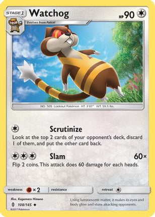 Watchog - 108/145 [SM - Guardians Rising] Reverse Holofoil
