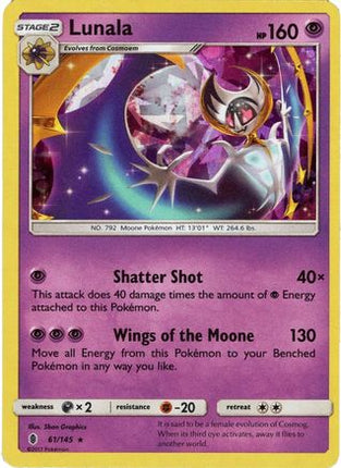 Lunala - 61/145 (Cracked Ice Holo) [Deck Exclusives] Holofoil