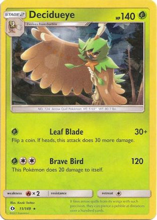 Decidueye - 011/149 (Cracked Ice Holo) [Deck Exclusives] Holofoil