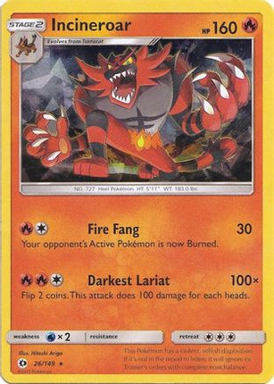 Incineroar - 026/149 (Cracked Ice Holo) [Deck Exclusives] Holofoil