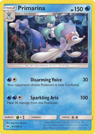 Primarina - 041/149 (Cracked Ice Holo) [Deck Exclusives] Holofoil