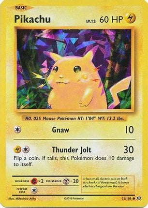 Pikachu - 35/108 (Cracked Ice Holo) [Deck Exclusives] Holofoil
