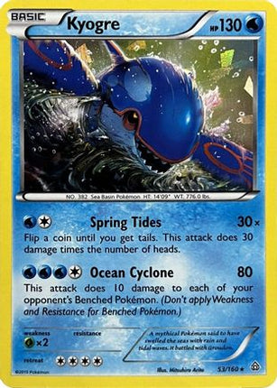 Kyogre - 53/160 (Cracked Ice Holo) [Deck Exclusives] Holofoil