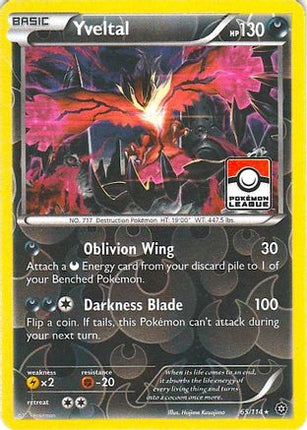 Yveltal - 65/114 (Pokemon League) [League & Championship Cards] Reverse Holofoil