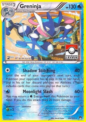 Greninja - 40/122 (League) [2nd Place] [League & Championship Cards] Reverse Holofoil