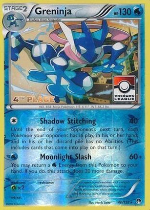 Greninja - 40/122 (Pokemon League) [4th Place] [League & Championship Cards] Reverse Holofoil