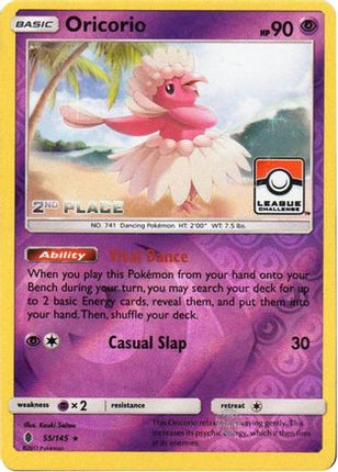 Oricorio - 55/145 (League Challenge) [2nd Place] [League & Championship Cards] Reverse Holofoil