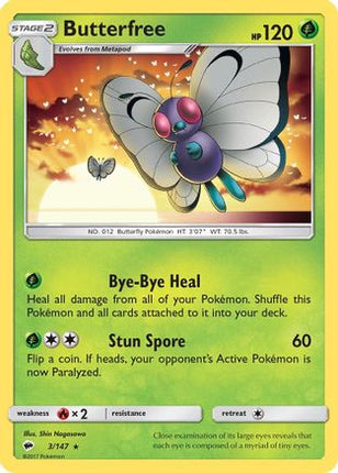 Butterfree - 3/147 [SM - Burning Shadows] Reverse Holofoil