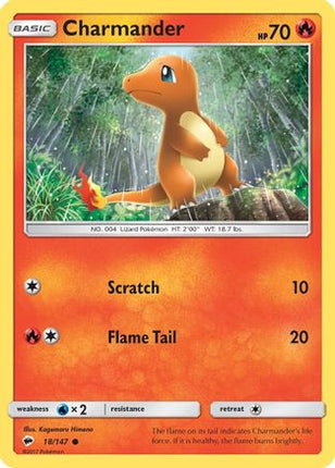 Charmander - 18/147 [SM - Burning Shadows] Reverse Holofoil