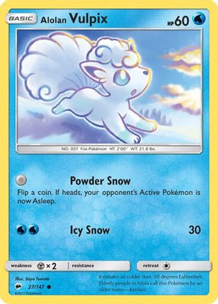 Alolan Vulpix - 27/147 [SM - Burning Shadows] Reverse Holofoil