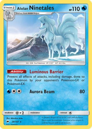 Alolan Ninetales - 28/147 [SM - Burning Shadows] Reverse Holofoil