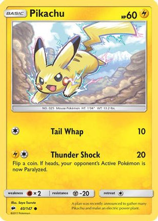 Pikachu - 40/147 [SM - Burning Shadows] Reverse Holofoil