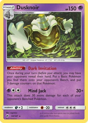 Dusknoir - 53/147 [SM - Burning Shadows] Holofoil