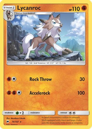 Lycanroc (76) - 76/147 [SM - Burning Shadows] Reverse Holofoil