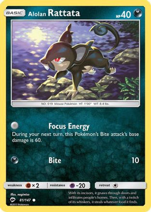 Alolan Rattata - 81/147 [SM - Burning Shadows] Reverse Holofoil