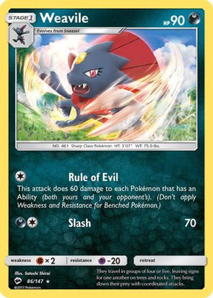 Weavile - 86/147 [SM - Burning Shadows] Reverse Holofoil
