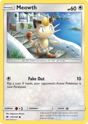 Meowth - 101/147 [SM - Burning Shadows] Reverse Holofoil
