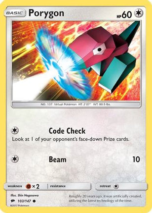 Porygon - 103/147 [SM - Burning Shadows] Reverse Holofoil