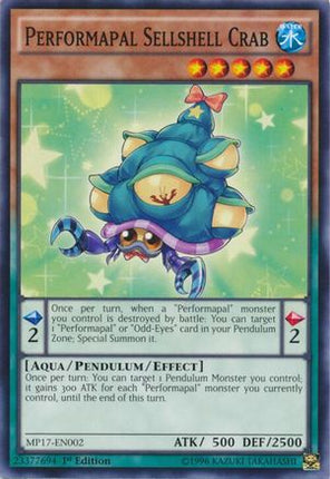 Performapal Sellshell Crab (Common / Short Print) [MP17-EN002] 1st Edition