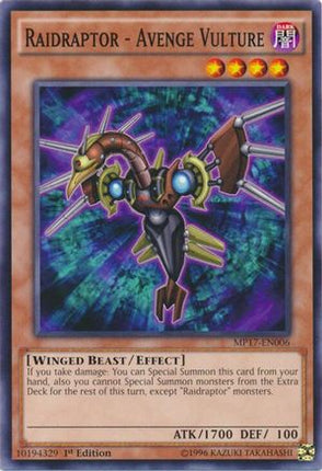 Raidraptor - Avenge Vulture (Common / Short Print) [MP17-EN006] 1st Edition
