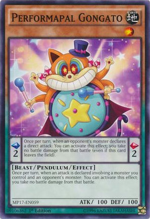 Performapal Gongato (Common / Short Print) [MP17-EN059] 1st Edition
