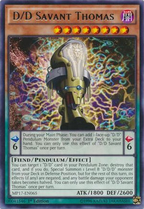 D/D Savant Thomas (Rare) [MP17-EN065] 1st Edition