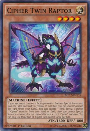 Cipher Twin Raptor (Common / Short Print) [MP17-EN135] 1st Edition