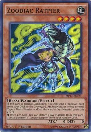Zoodiac Ratpier (Super Rare) [MP17-EN181] 1st Edition