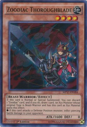 Zoodiac Thoroughblade (Ultra Rare) [MP17-EN184] 1st Edition