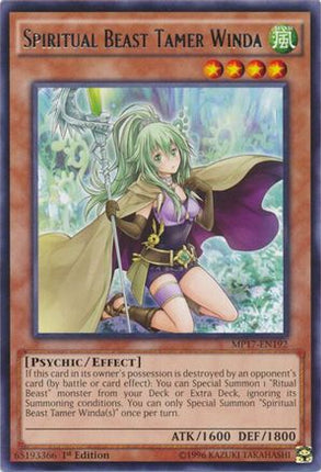 Spiritual Beast Tamer Winda (Rare) [MP17-EN192] 1st Edition