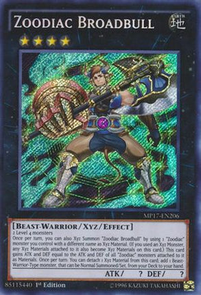 Zoodiac Broadbull (Secret Rare) [MP17-EN206] 1st Edition