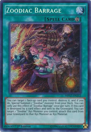 Zoodiac Barrage (Secret Rare) [MP17-EN212] 1st Edition