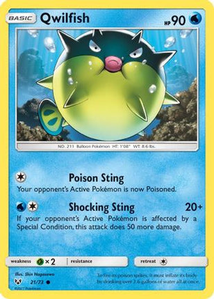 Qwilfish - 21/73 [Shining Legends] Reverse Holofoil