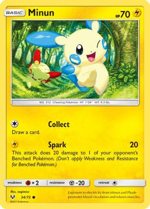 Minun - 34/73 [Shining Legends] Reverse Holofoil