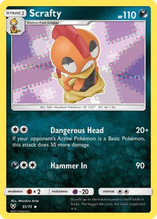 Scrafty - 51/73 [Shining Legends] Reverse Holofoil