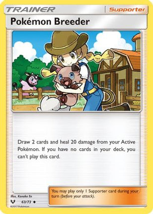 Pokemon Breeder - 63/73 [Shining Legends] Reverse Holofoil