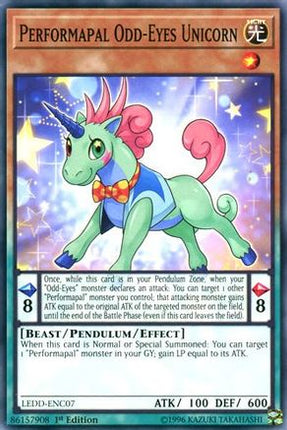 Performapal Odd-Eyes Unicorn (Common / Short Print) [LEDD-ENC07] Legendary Dragon Decks 1st Edition