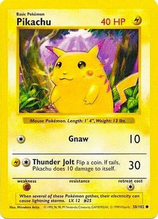 Pikachu (Red Cheeks) - 58/102 [Base Set (Shadowless)] 1st Edition