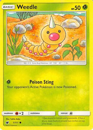 Weedle - 1/111 [SM - Crimson Invasion] Reverse Holofoil