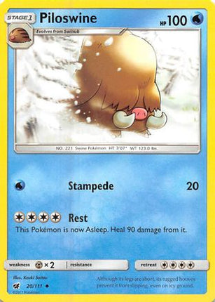 Piloswine - 20/111 [SM - Crimson Invasion] Reverse Holofoil