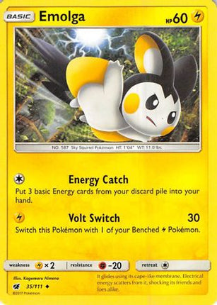 Emolga - 35/111 [SM - Crimson Invasion] Reverse Holofoil
