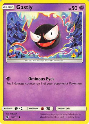 Gastly - 36/111 [SM - Crimson Invasion] Reverse Holofoil