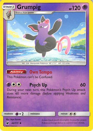Grumpig - 42/111 [SM - Crimson Invasion] Reverse Holofoil